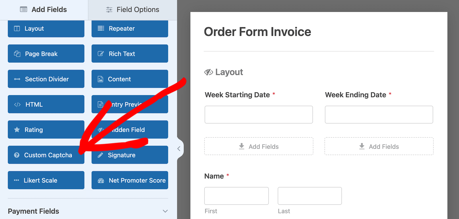 Create your own custom Captcha with WPForms