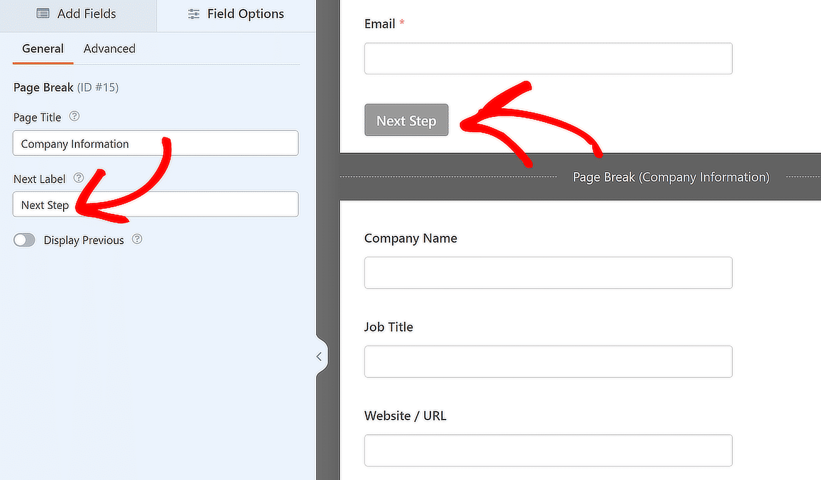 customize next page