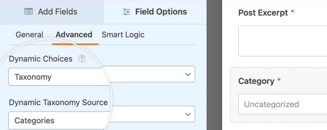 Displaying dynamic choices