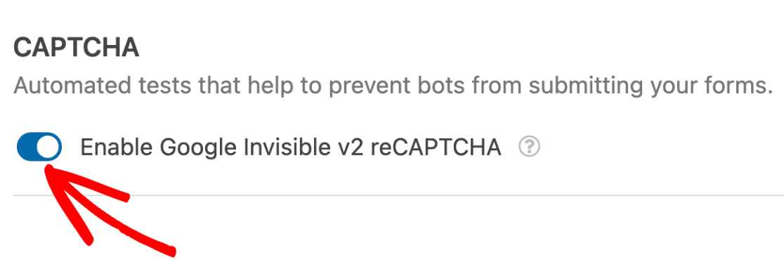 enable google v2 reCAPTCHA