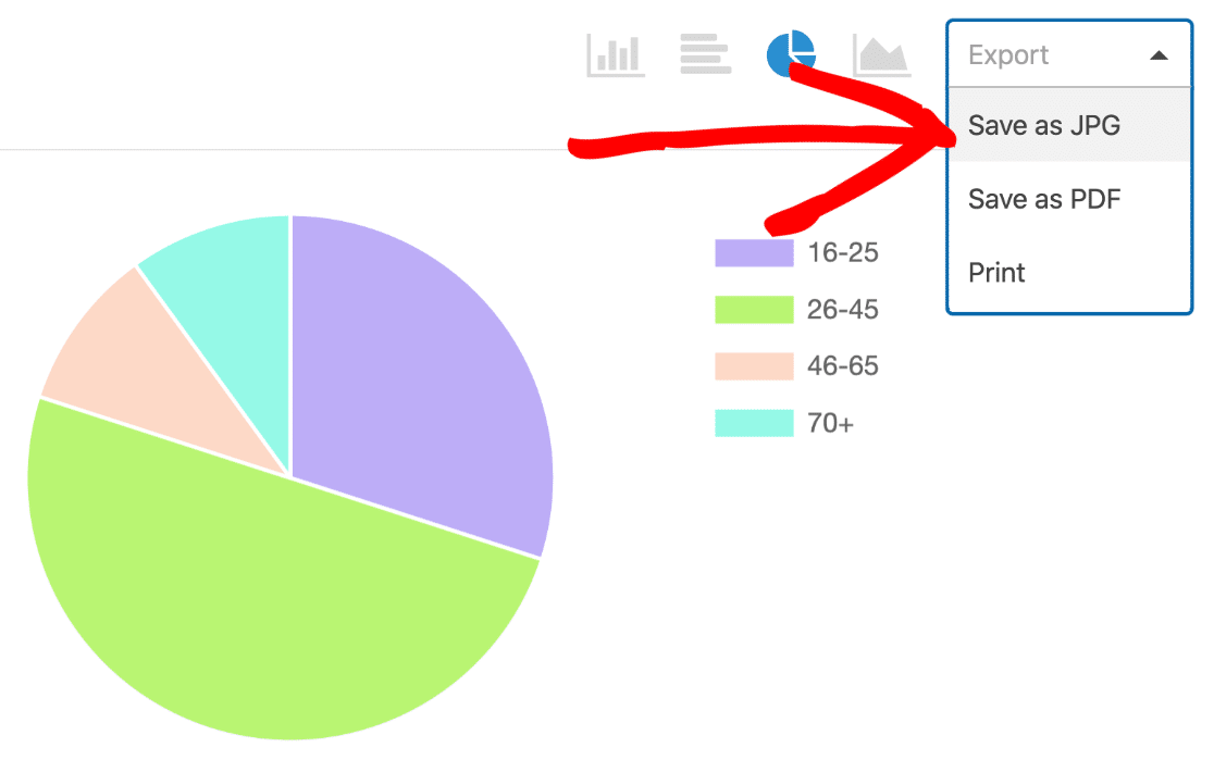 Export survey pie chart