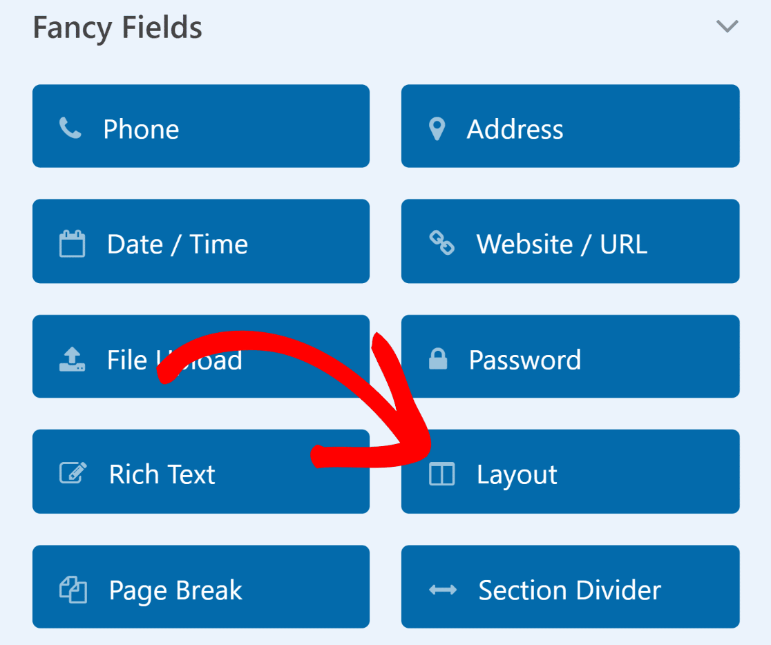 Use the form layout field 