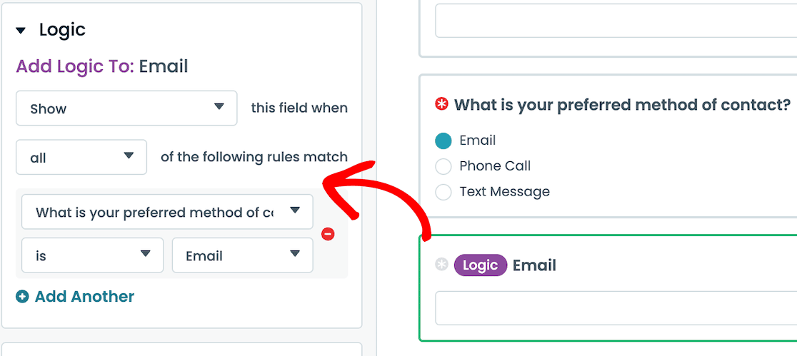 Applying conditional logic in Formstack