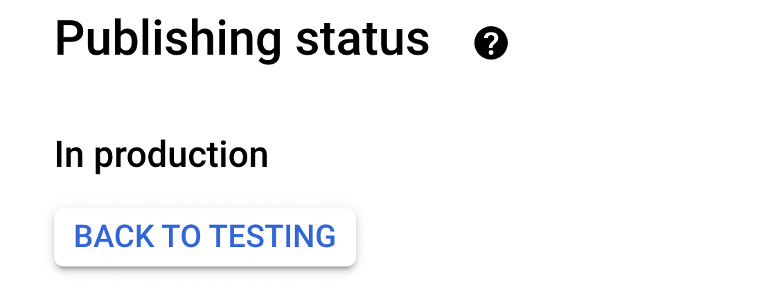 google cloud app publishing status