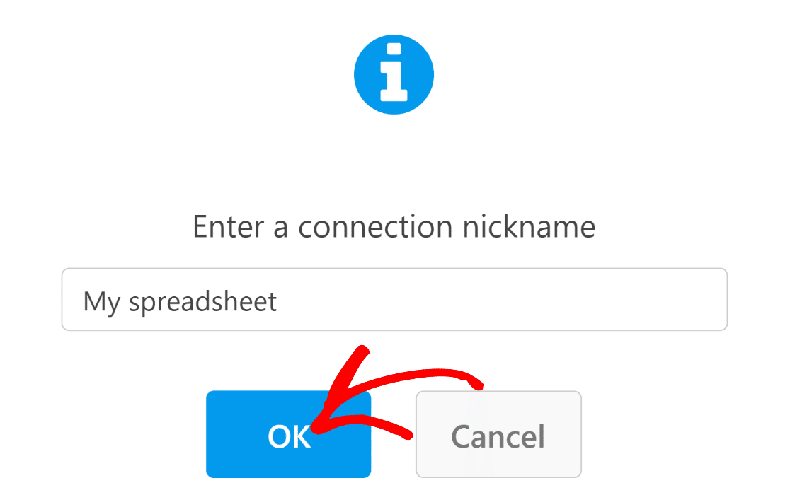 google sheet connection nickname