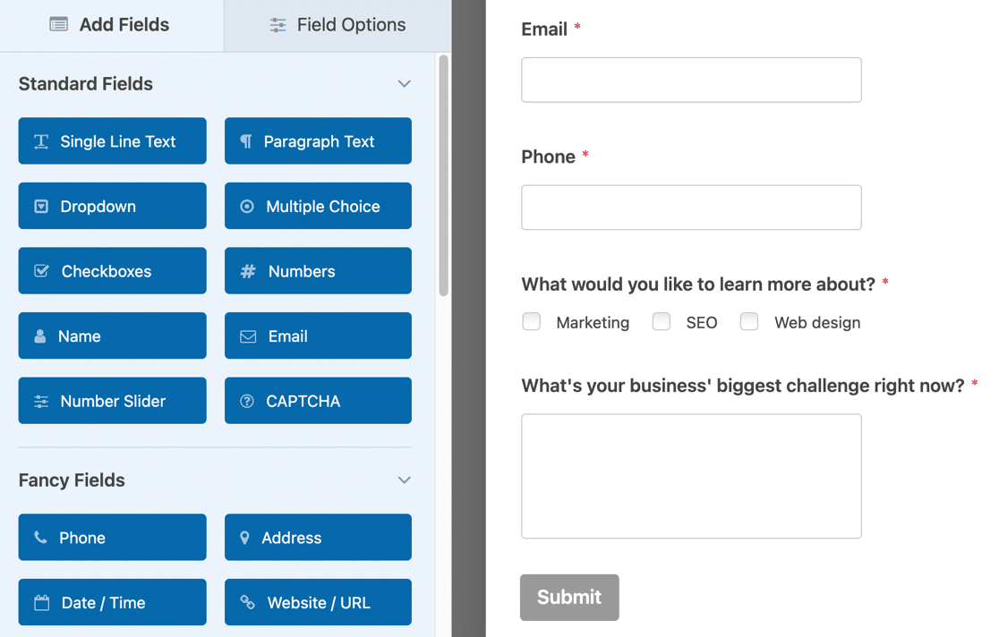 HubSpot form for lead capture in WordPress