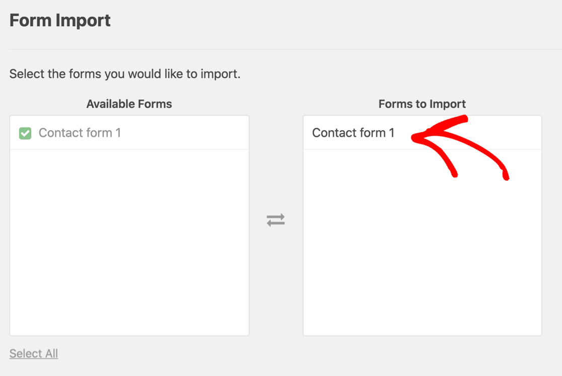 Import Contact Form 7 into WPForms