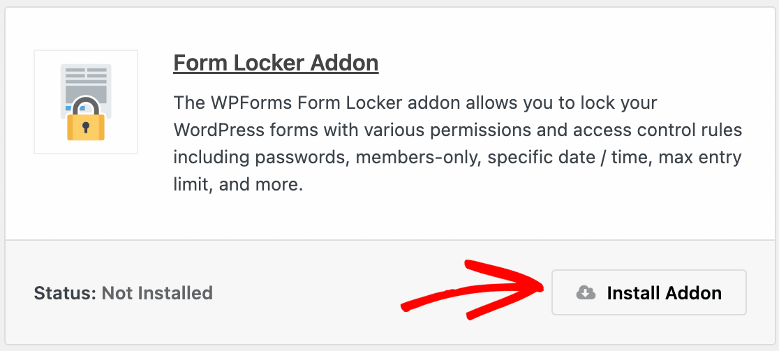 Installing the Form Locker addon