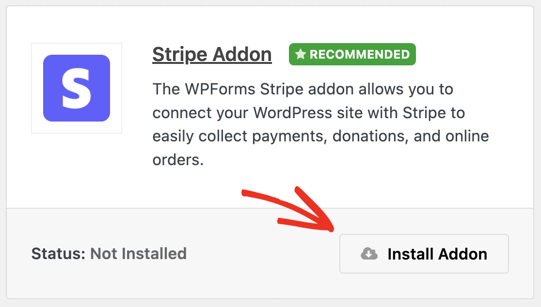 Installing the Stripe addon for WPForms