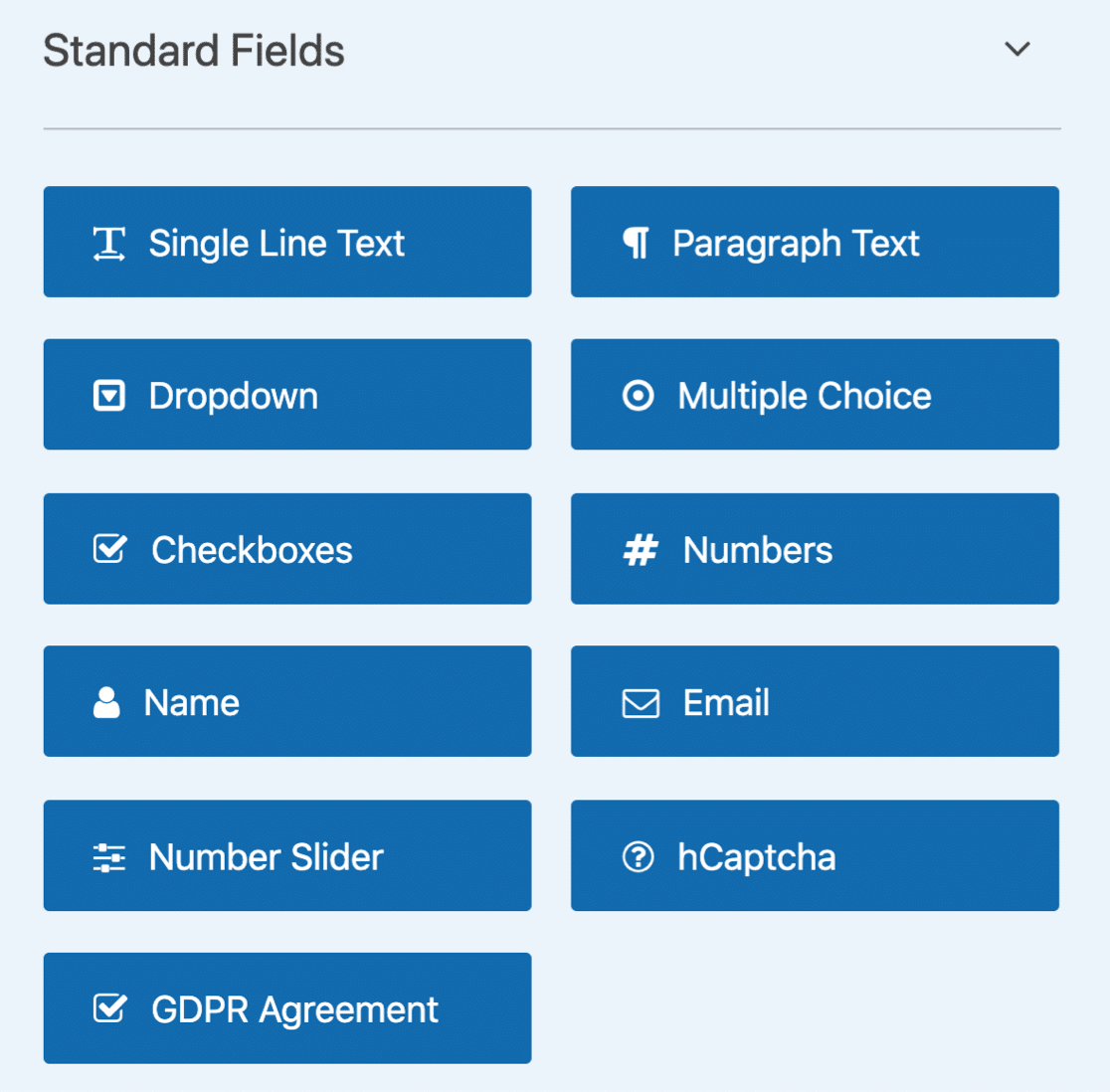 WPForms Lite Standard fields