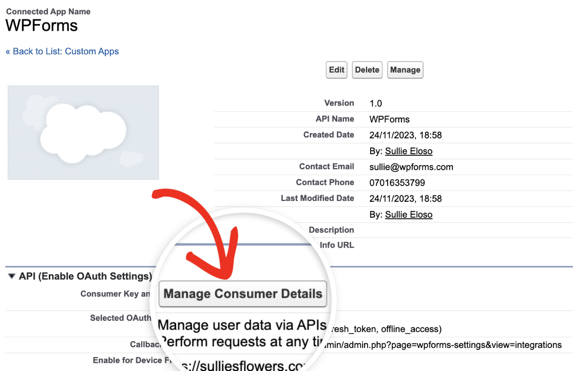 Manage consumer details