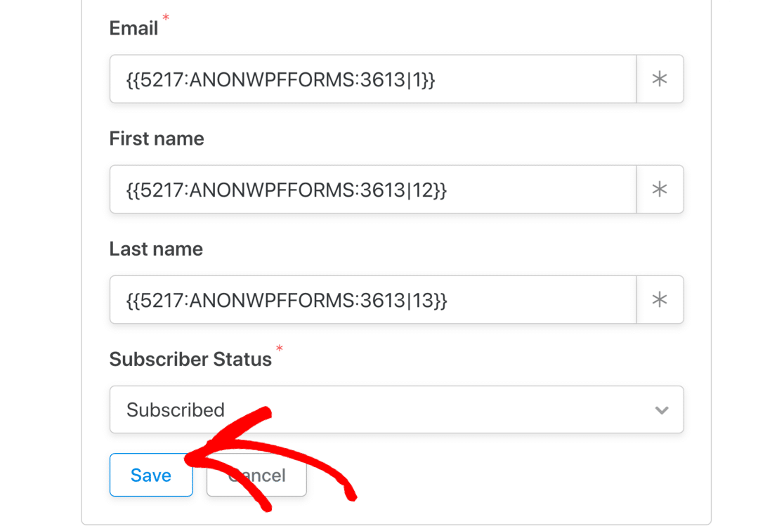 WordPress profile form fields