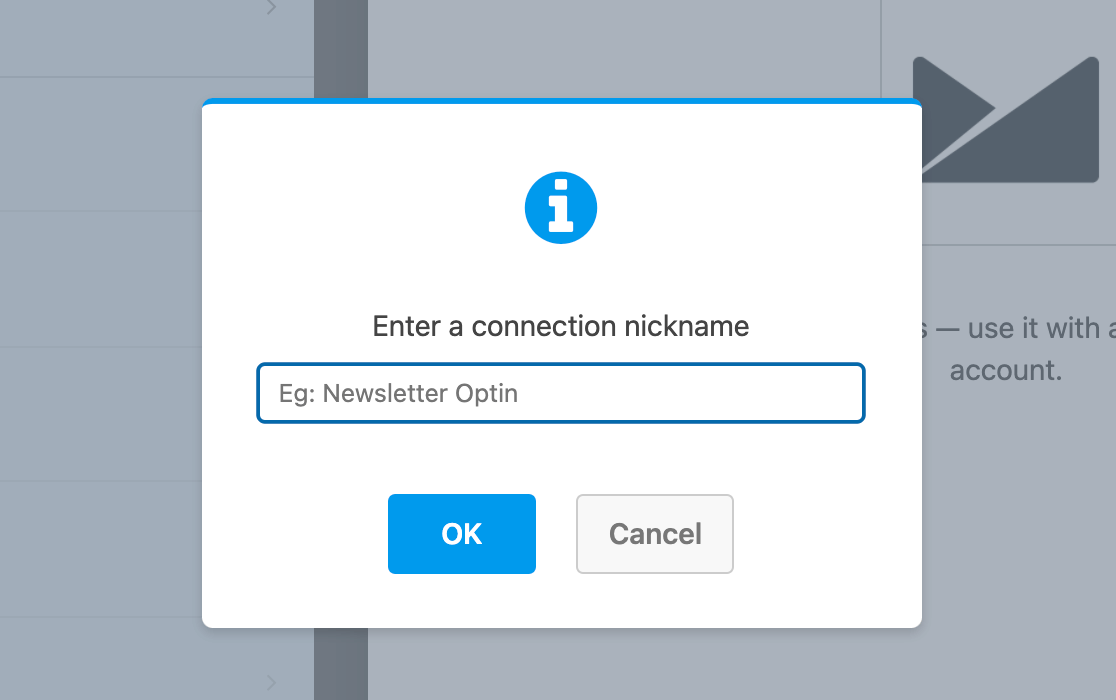Nicknaming a Campaign Monitor form connection