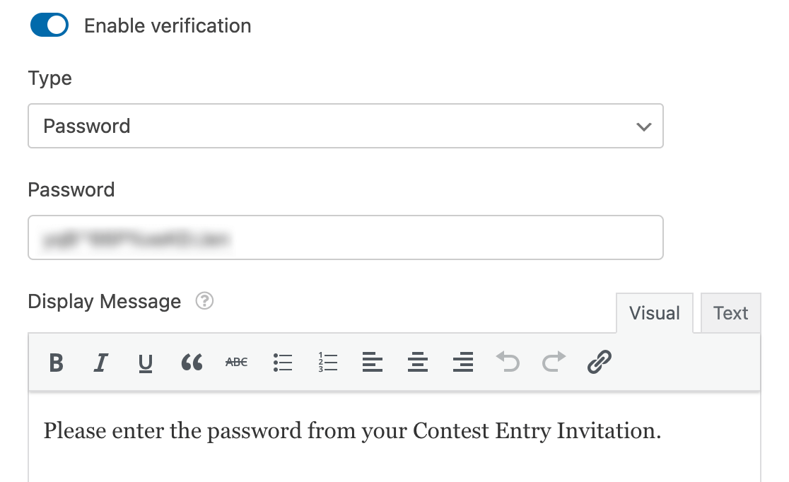 Setting up password verification with the Form Locker addon