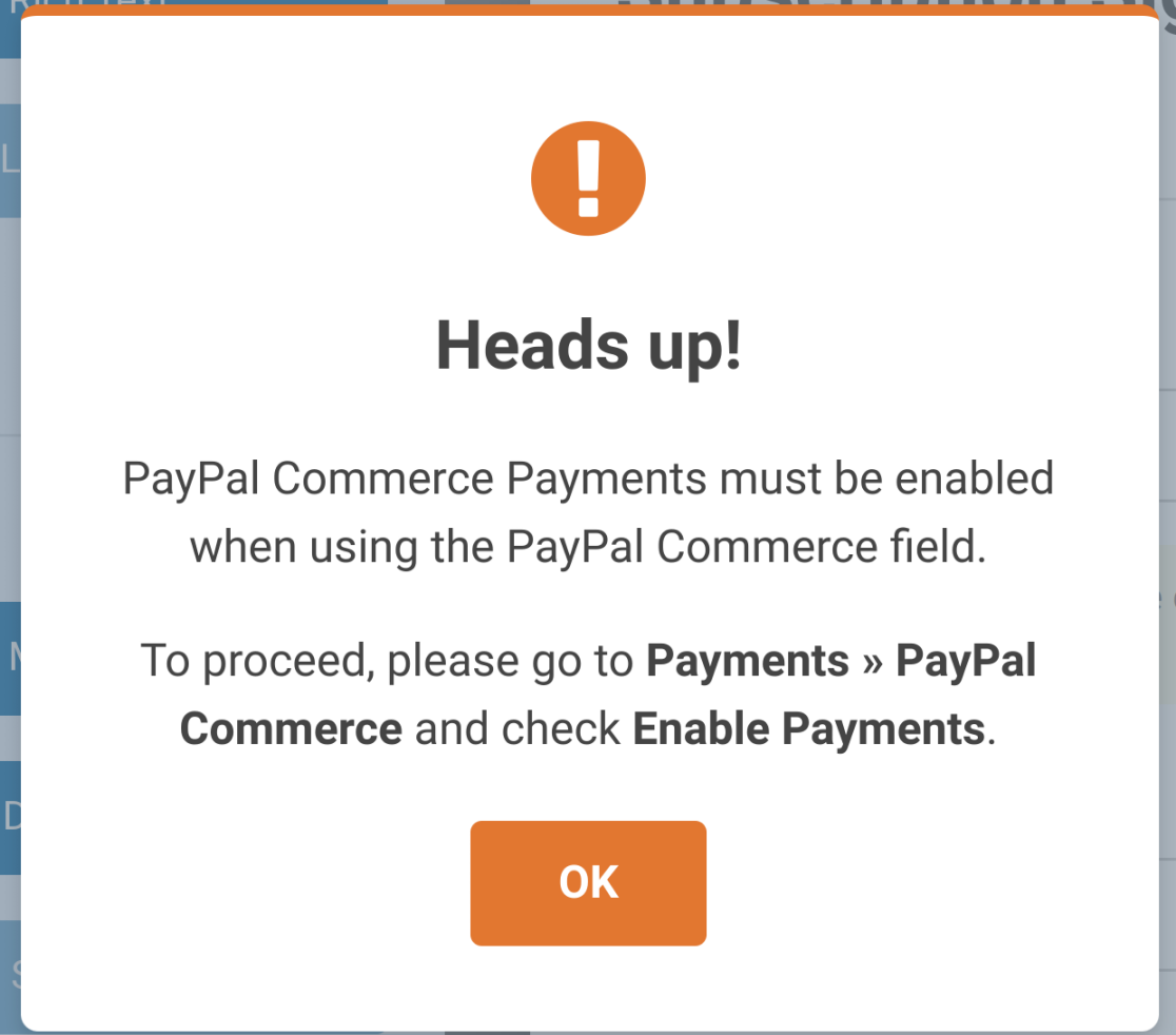 PayPal Commerce popup