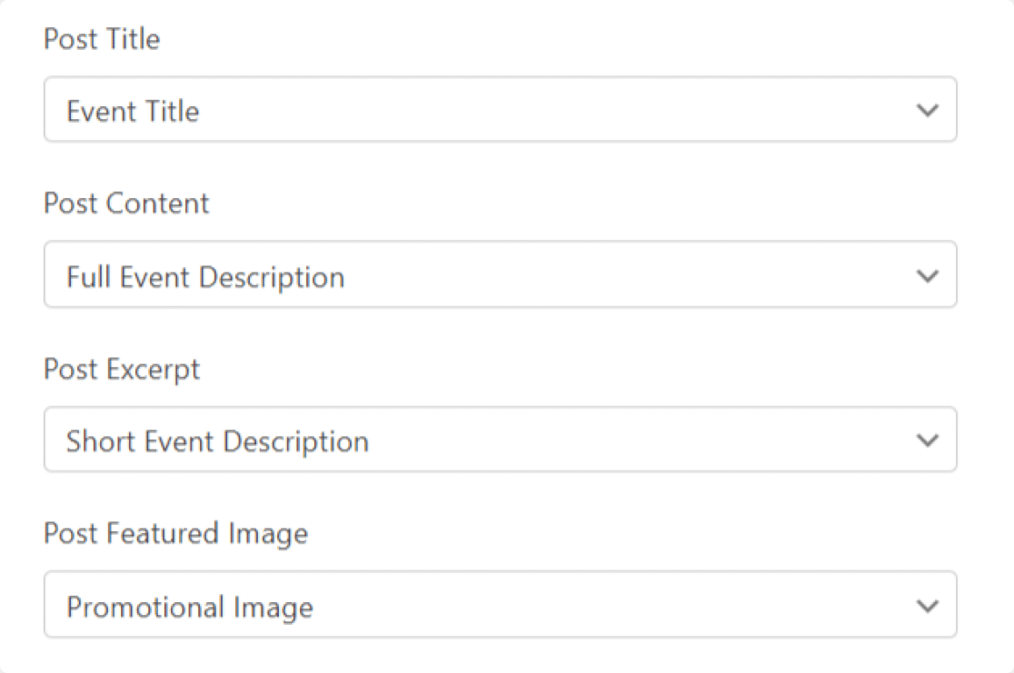 Post submissions addon mapped fields