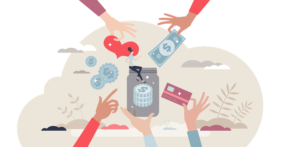 Receiving donations illustration