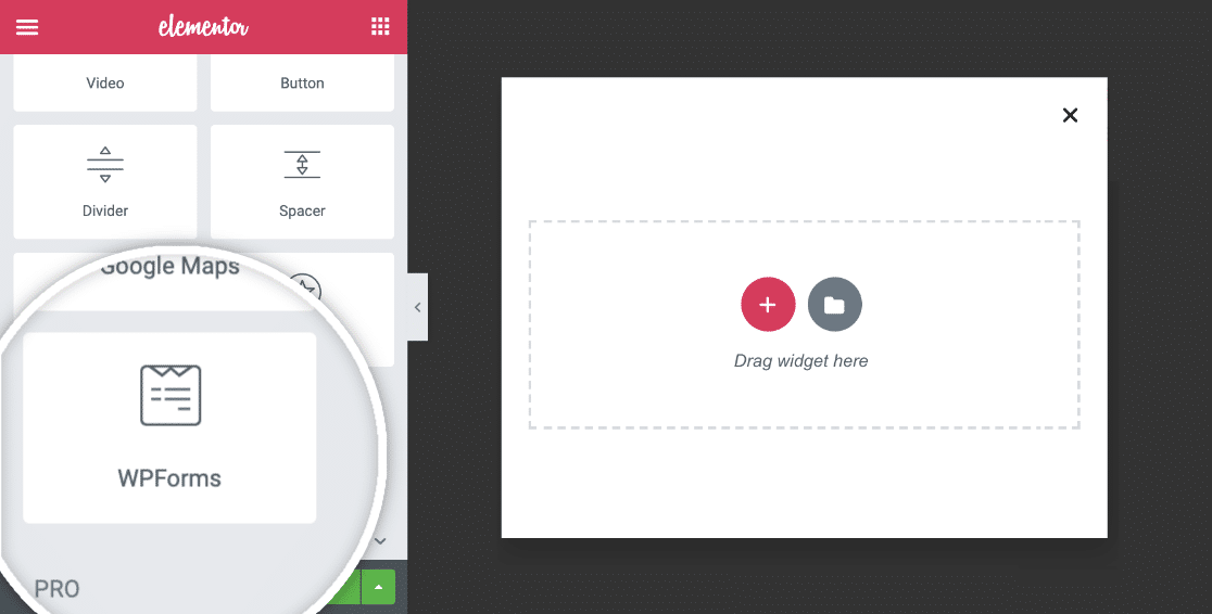 WPForms module in Elementor