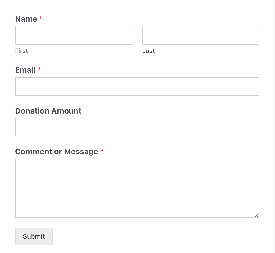 A simple donation form