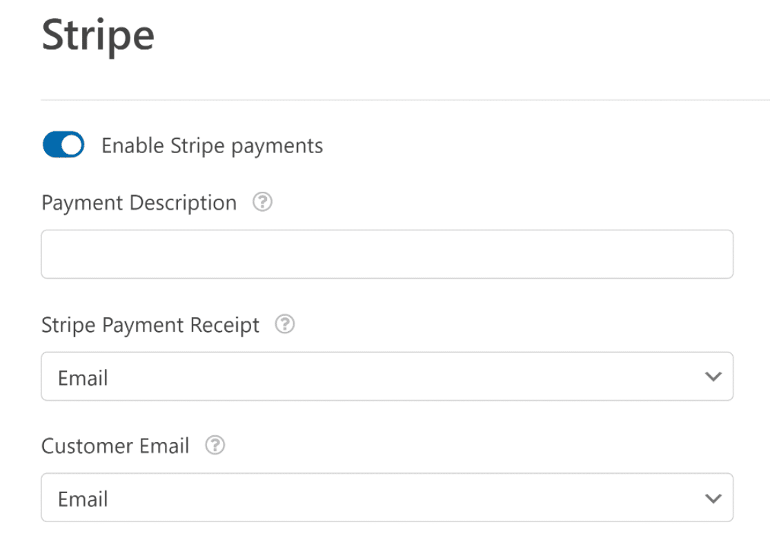 Stripe payment options