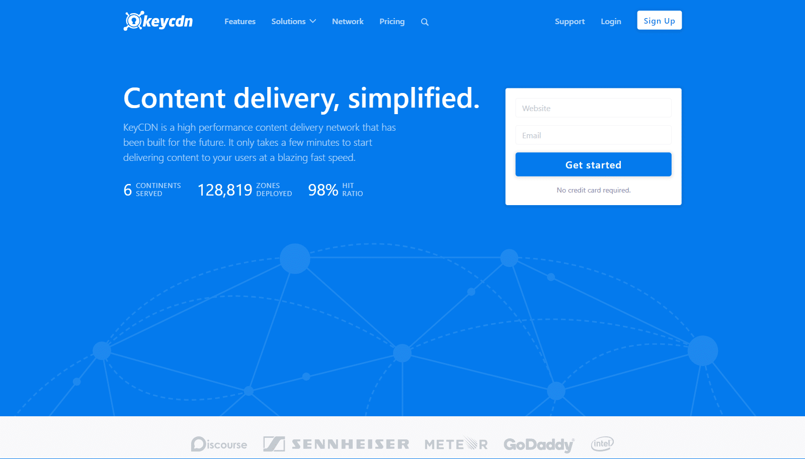 the keycdn homepage