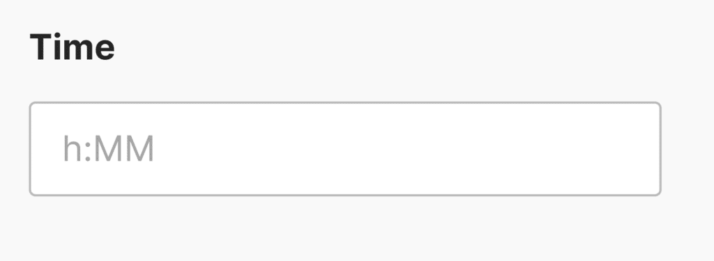 An example of a time input mask