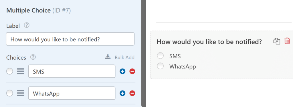 Twilio conditional logic fields