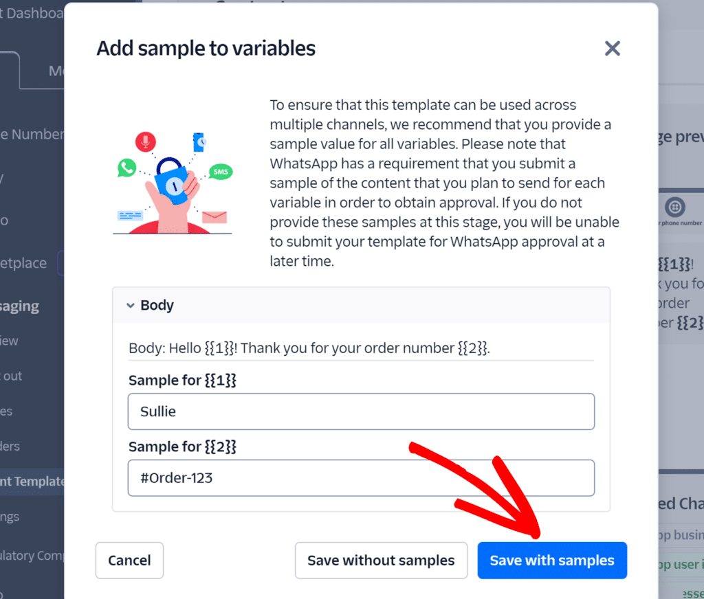 Enter sample text for variable