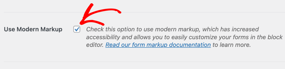 Enable modern markup in WPForms