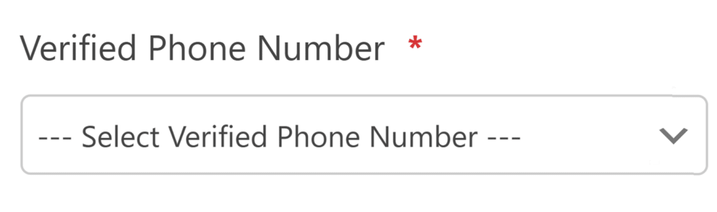 Verified Phone Number field