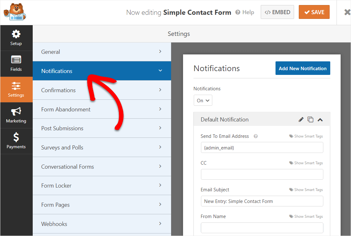 wordpress datetimepicker field form notifications