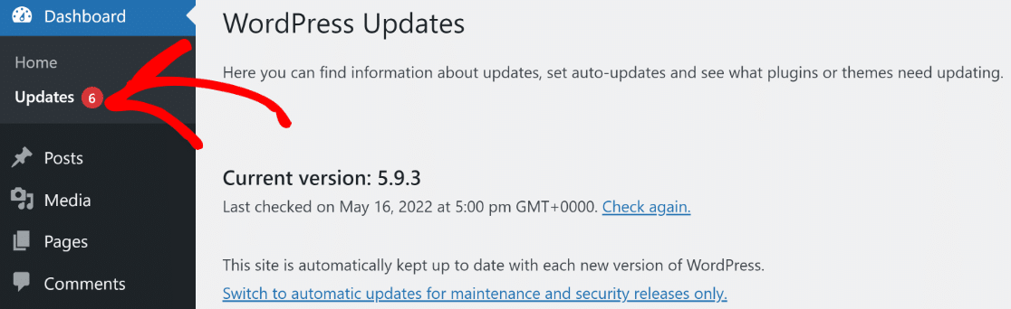 WordPress updates