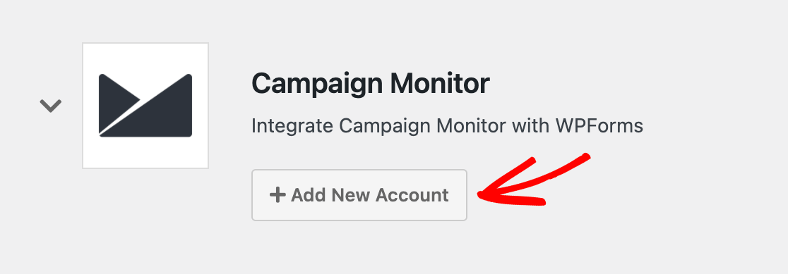 Adding a new Campaign Monitor account to WPForms