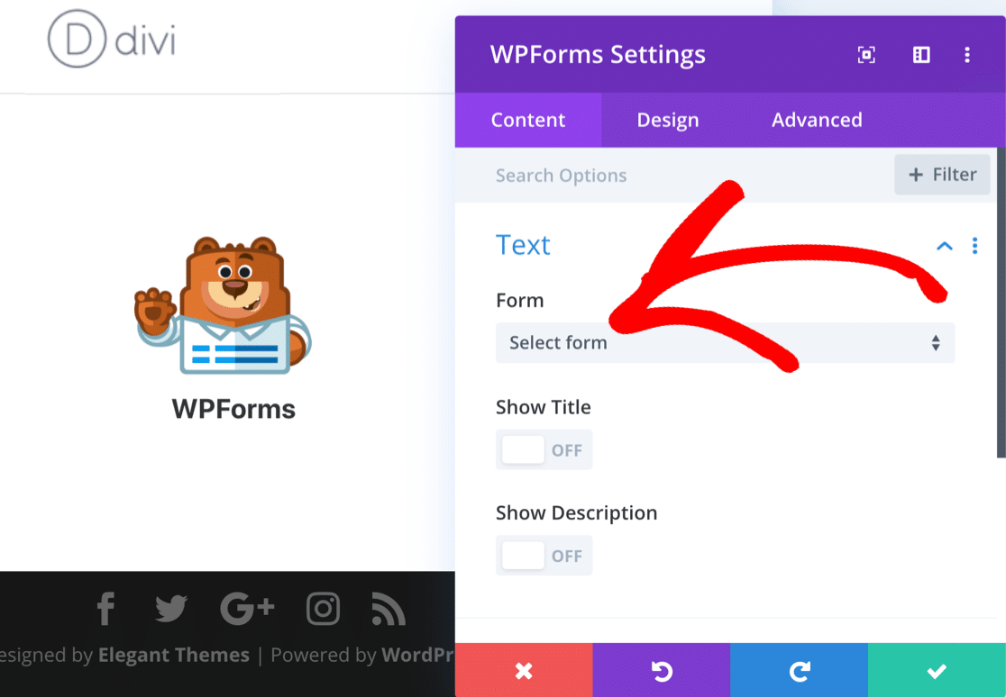 WPForms Divi module