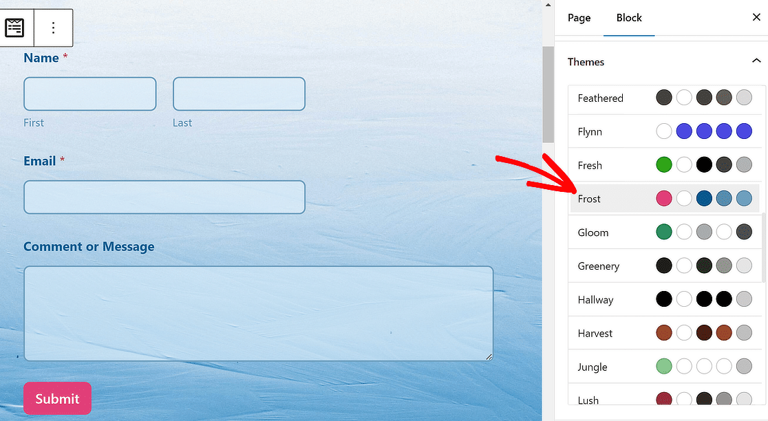 WPForms Frost Theme